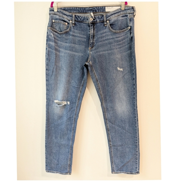 Rag & Bone Dre Low Rise Slim Boyfriend Jean In Blue River - Picture 2 of 9